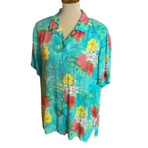 Vtg.90s bright floral Hawaiian shirt